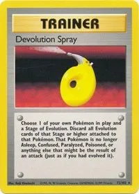A picture of the Devolution Spray Pokemon card from Base Set